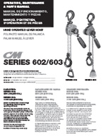 CM Series 602/603 Mini Lever Hoist Manual