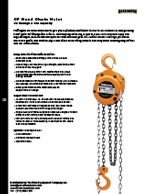 Harrington CF Hand Chain Hoist Specs