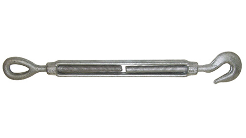 Chicago Hardware 02229 3 Carbon Hook and Hook Turnbuckle 5,000 lb 1 x 18 Diameter Working Load Limit Galvanized 
