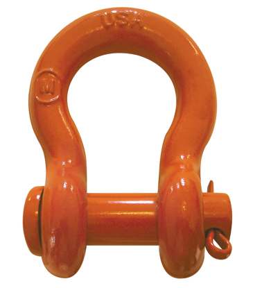 Super Strong Round Pin Anchor Shackle, Orange Powder Coated