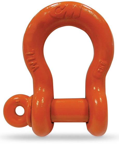 Alloy Screw Pin Anchor Shackle, Orange Powder Coated